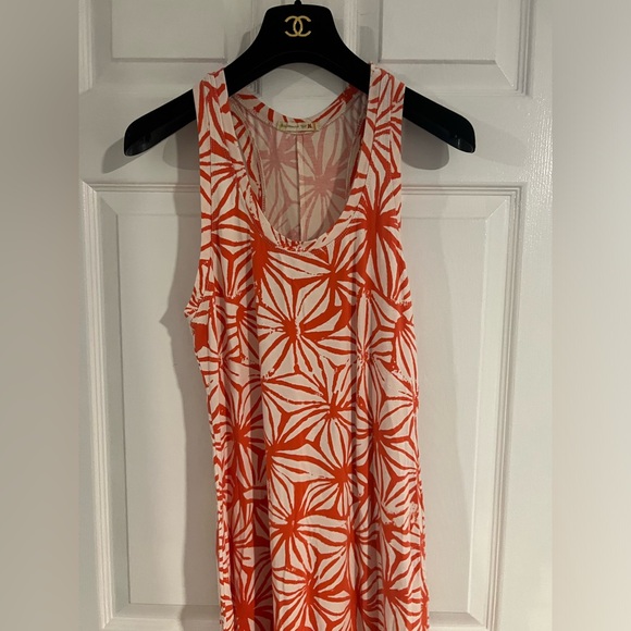 Alternative Apparel Orange Red Soft Sleeveless Lightweight Midi Tank Dress Sz M - Picture 6 of 8